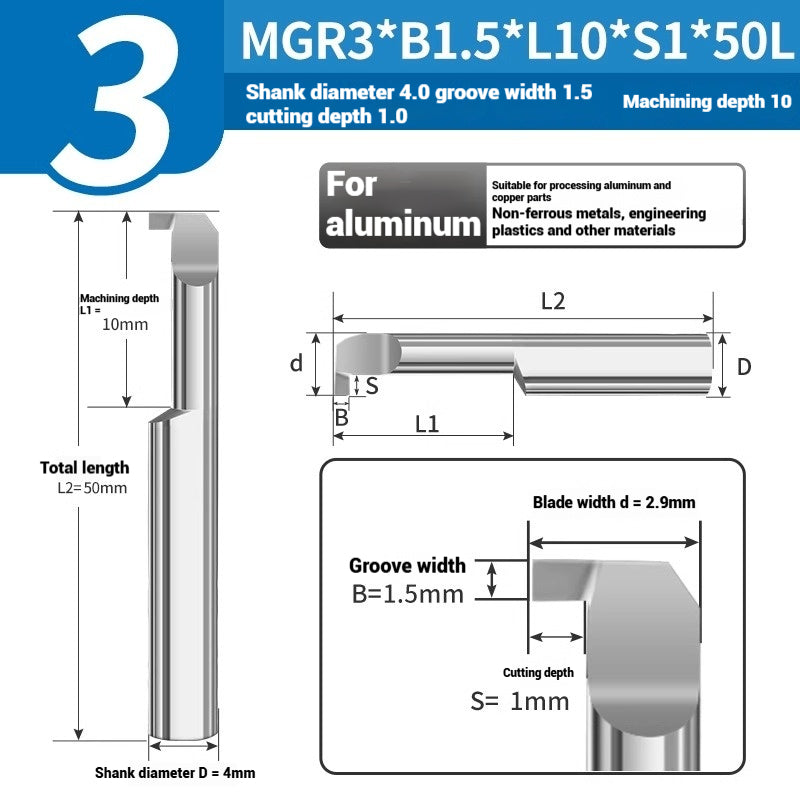 1135-CNC Small Bore Grooving Tool MGR Integral Tungsten Carbide Small Bore Hook Grooving Tool for Steel and Aluminum Internal Grooving Toolholder Shandong Denso Pricision Tools Co.,Ltd.